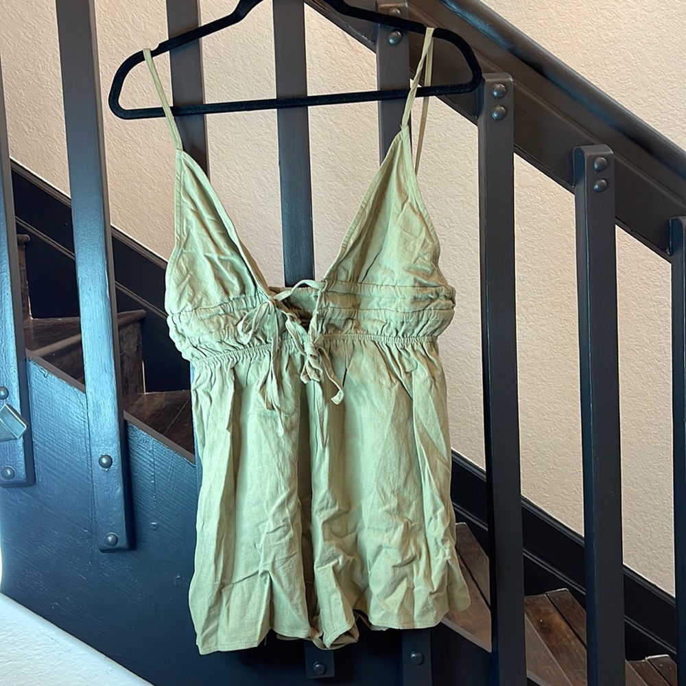 SHEIN Green Shorts Romper